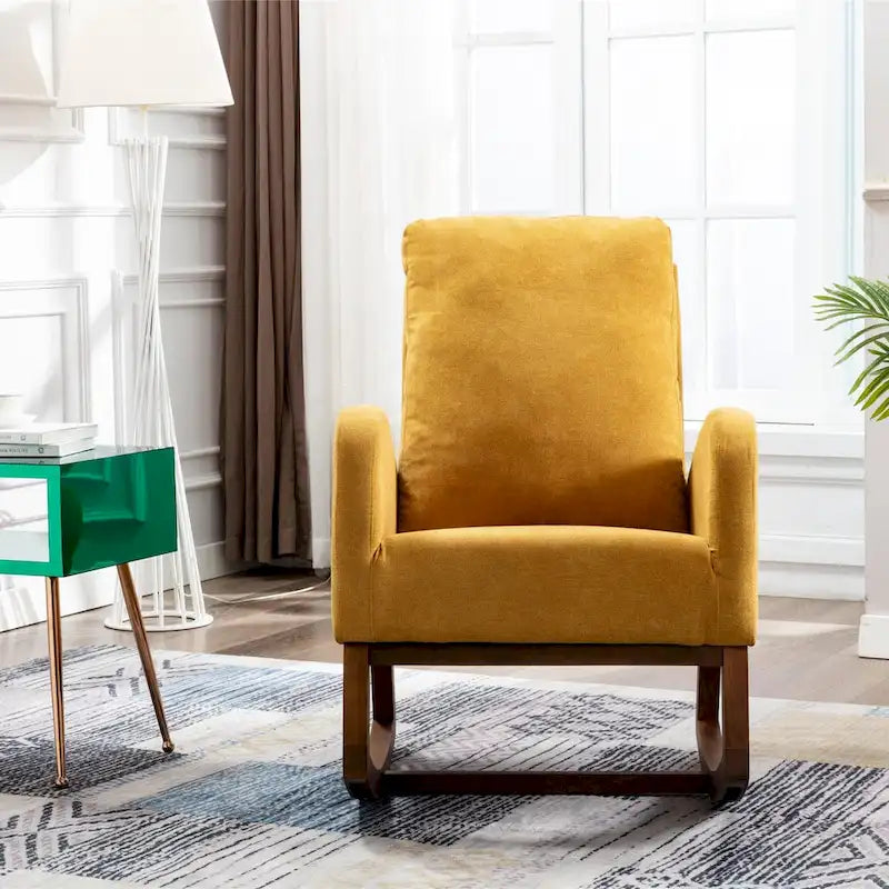 Un salon moderne avec un fauteuil à bascule confortable