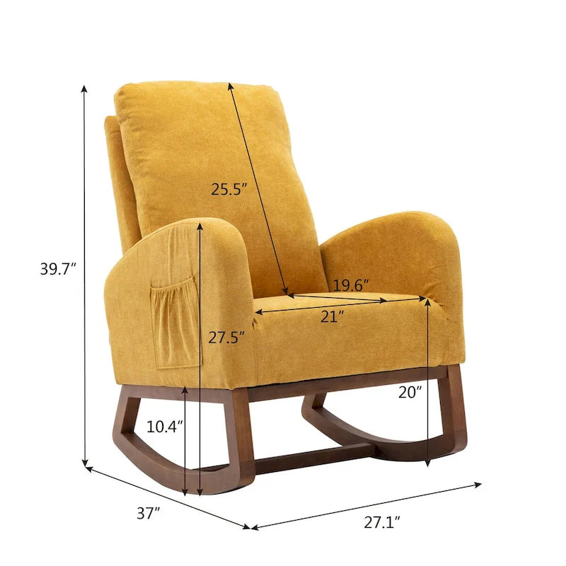Un salon moderne avec un fauteuil à bascule confortable