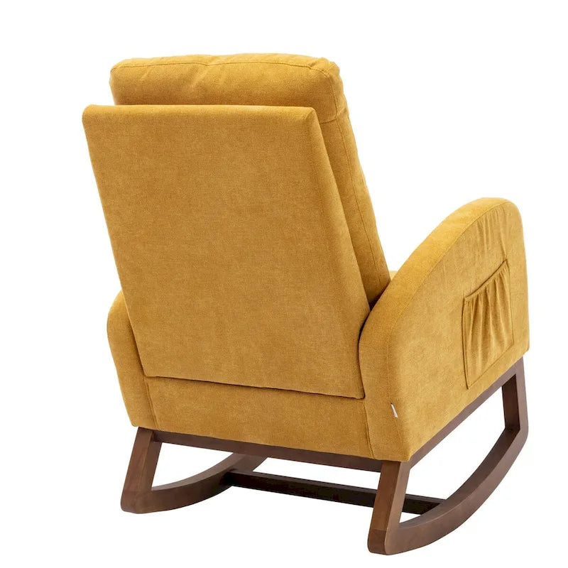 Un salon moderne avec un fauteuil à bascule confortable