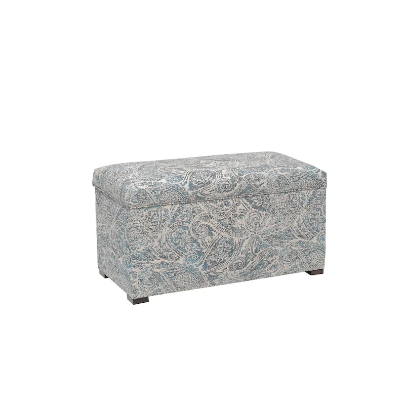 Banc coffre de rangement de salon de style transitionnel