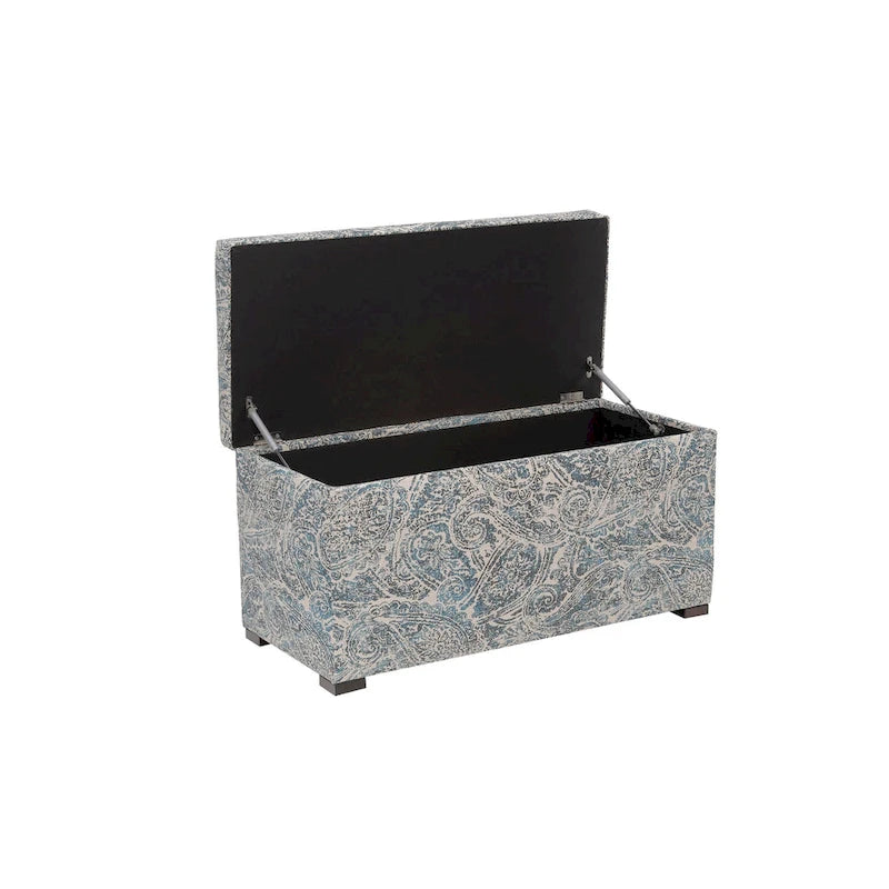 Banc coffre de rangement de salon de style transitionnel