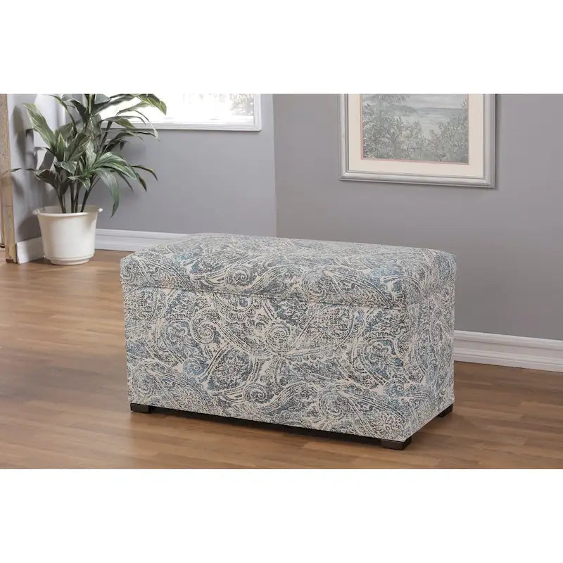 Banc coffre de rangement de salon de style transitionnel