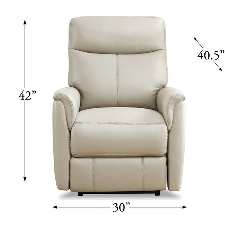 Fauteuil inclinable zéro gravité en cuir pleine fleur avec appuie-tête motorisé