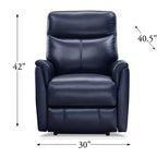 Fauteuil inclinable zéro gravité en cuir pleine fleur avec appuie-tête motorisé