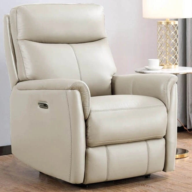 Fauteuil inclinable zéro gravité en cuir pleine fleur avec appuie-tête motorisé