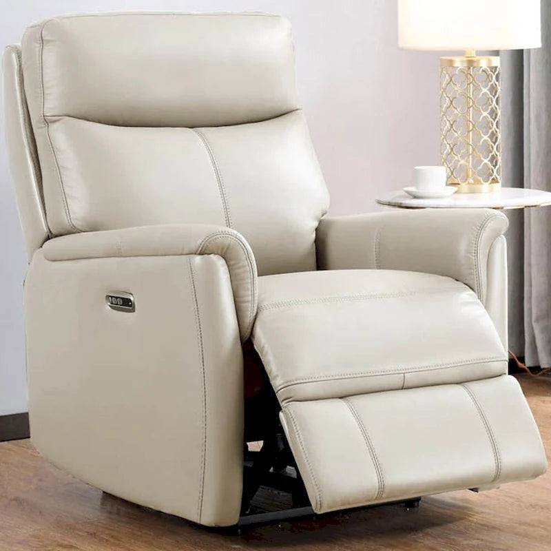Fauteuil inclinable zéro gravité en cuir pleine fleur avec appuie-tête motorisé