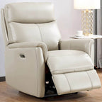 Fauteuil inclinable zéro gravité en cuir pleine fleur avec appuie-tête motorisé