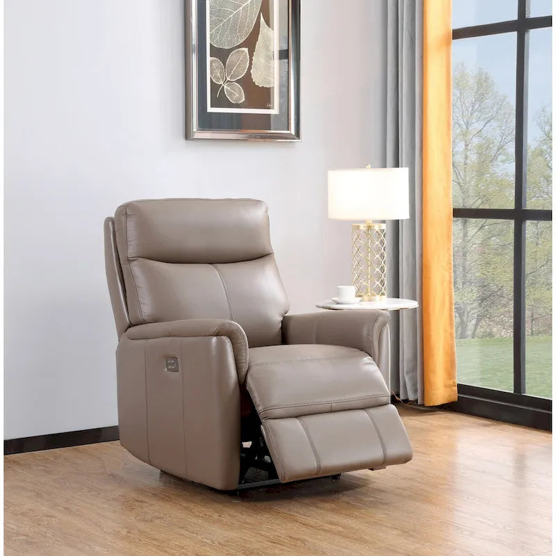 Fauteuil inclinable zéro gravité en cuir pleine fleur avec appuie-tête motorisé