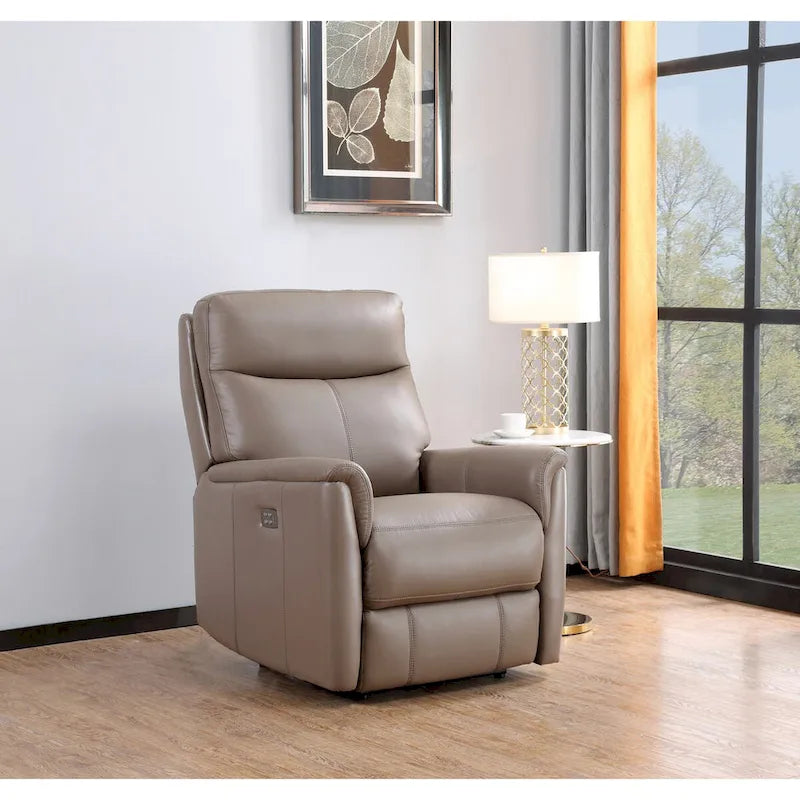 Fauteuil inclinable zéro gravité en cuir pleine fleur avec appuie-tête motorisé
