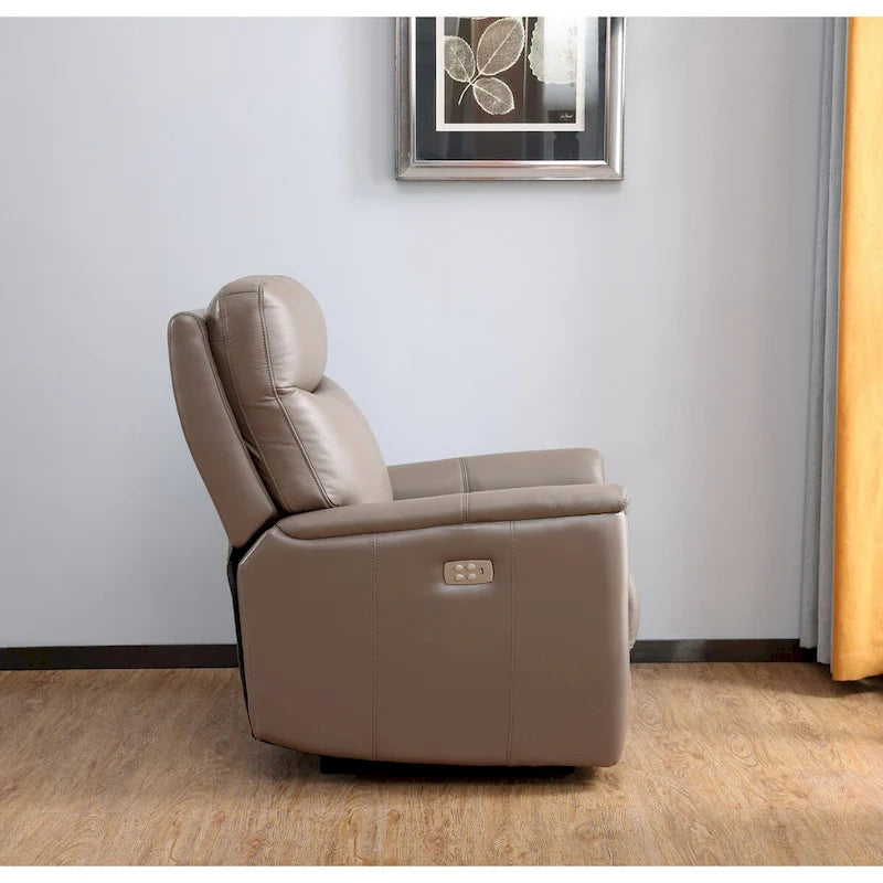 Fauteuil inclinable zéro gravité en cuir pleine fleur avec appuie-tête motorisé