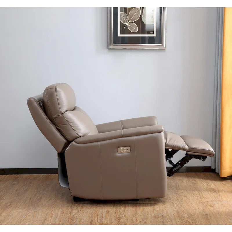Fauteuil inclinable zéro gravité en cuir pleine fleur avec appuie-tête motorisé