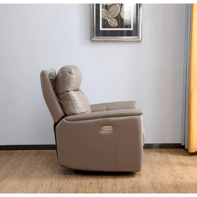 Fauteuil inclinable zéro gravité en cuir pleine fleur avec appuie-tête motorisé