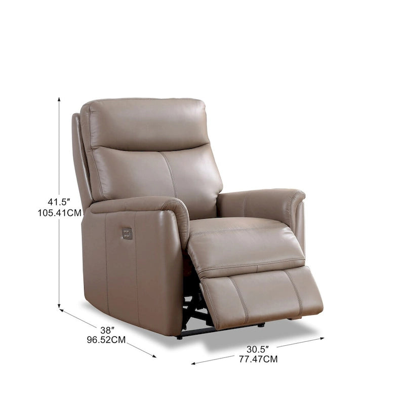 Fauteuil inclinable zéro gravité en cuir pleine fleur avec appuie-tête motorisé