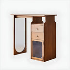 Tables de bar de rangement en bois brun de forme libre pour salon