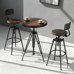 Tables de bar réglables en bois et métal brun de style industriel