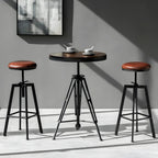 Tables de bar réglables en bois et métal brun de style industriel