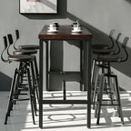 Tables de bar réglables en bois et métal brun de style industriel