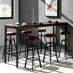 Tables de bar réglables en bois et métal brun de style industriel