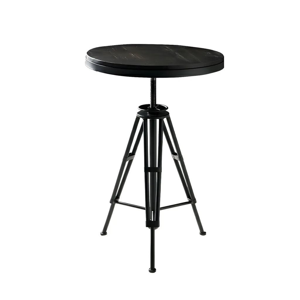 Tables de bar réglables en bois et métal brun de style industriel