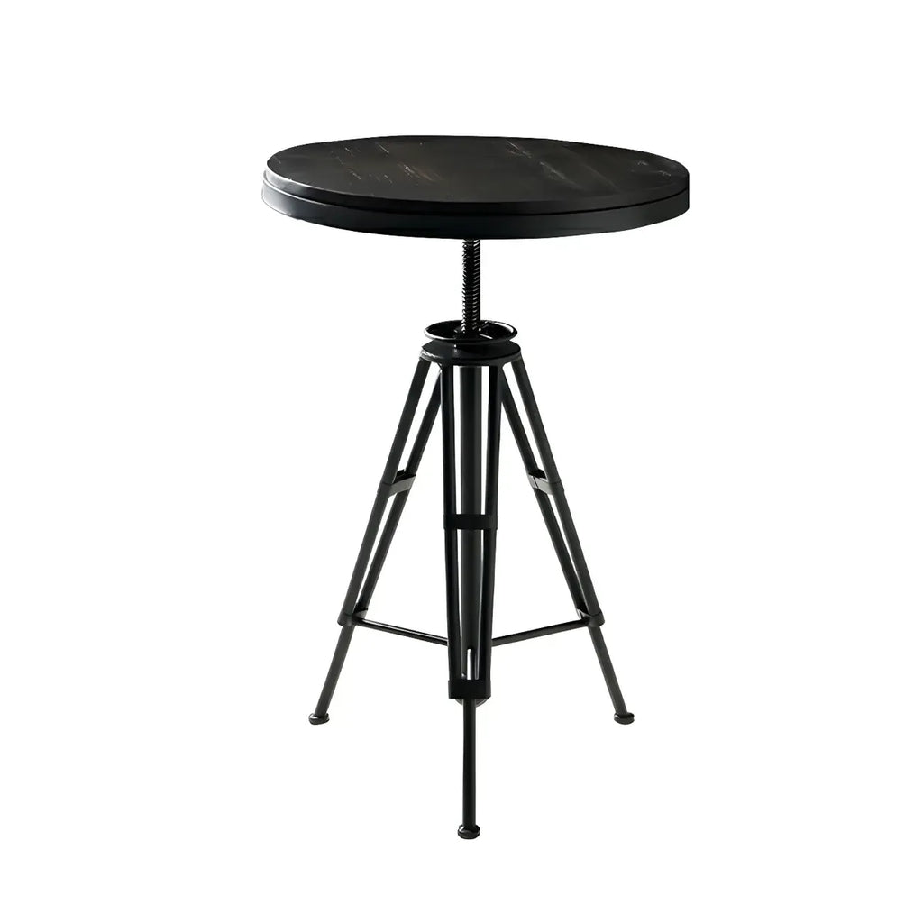 Tables de bar réglables en bois et métal brun de style industriel