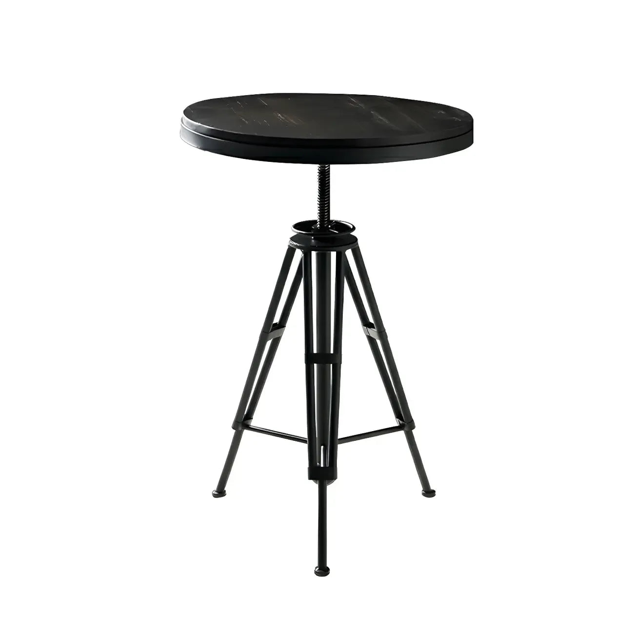 Tables de bar réglables en bois et métal brun de style industriel