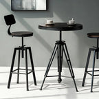 Tables de bar réglables en bois et métal brun de style industriel