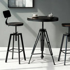 Tables de bar réglables en bois et métal brun de style industriel