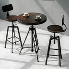 Tables de bar réglables en bois et métal brun de style industriel