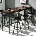 Tables de bar réglables en bois et métal brun de style industriel