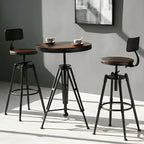 Tables de bar réglables en bois et métal brun de style industriel