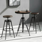 Tables de bar réglables en bois et métal brun de style industriel