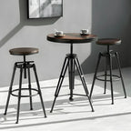 Tables de bar réglables en bois et métal brun de style industriel