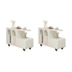 Table d'appoint mobile rectangulaire en bois blanc, de forme libre