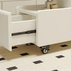 Table d'appoint mobile rectangulaire en bois blanc, de forme libre
