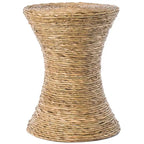 Table d'appoint décorative ronde en osier, forme de sablier, table basse d'appoint