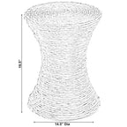 Table d'appoint décorative ronde en osier, forme de sablier, table basse d'appoint