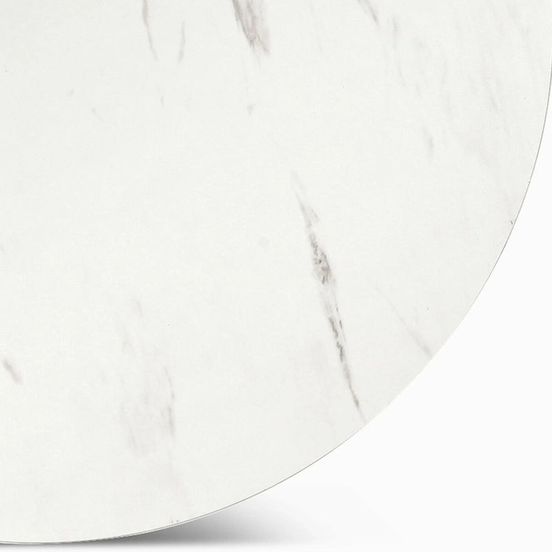 Table d'appoint ronde à 2 niveaux avec plateau en faux marbre pour salon