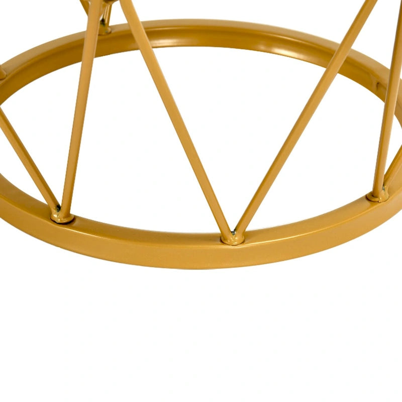 Table d'appoint ronde à 2 niveaux avec plateau en faux marbre pour salon