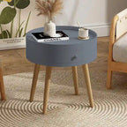 Table basse moderne avec tiroir, table de chevet, table d'appoint de canapé, pieds de table en chêne, convient pour le salon et la chambre à coucher