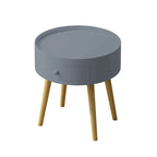 Table basse moderne avec tiroir, table de chevet, table d'appoint de canapé, pieds de table en chêne, convient pour le salon et la chambre à coucher