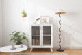 Modern Storage Cabinet with 2 Glass Doors and Adjustable Shelf