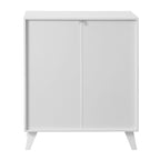 Meuble de rangement moderne avec 2 portes vitrées et une étagère réglable