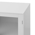Meuble de rangement moderne avec 2 portes vitrées et une étagère réglable
