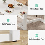 Table à manger rectangulaire de 160 cm avec pieds en bois massif et plateau épais pour 4 à 6 personnes