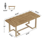Table à manger rectangulaire de 160 cm avec pieds en bois massif et plateau épais pour 4 à 6 personnes