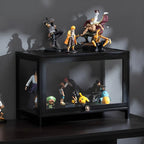 Élégante vitrine en bambou noir transparent