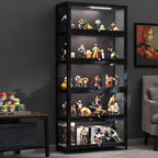 Élégante vitrine en bambou noir transparent