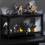 Élégante vitrine en bambou noir transparent