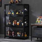 Élégante vitrine en bambou noir transparent