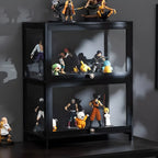 Élégante vitrine en bambou noir transparent